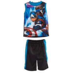 Boys Kids & Toddlers SuperHero Marvel & DC Sublimation Shirt Short Set SUPERHERO