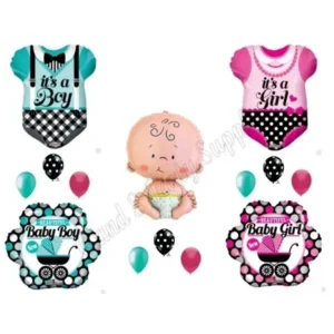GENDER REVEAL Clothes Boy or Girl BABY SHOWER Balloons Decorations Supplies