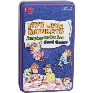 Five Little Monkeys Jumping on the Bed Card Game in a Tin