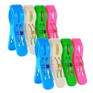 IPOW 8 Pack Towel Clips Plastic Quilt Hanging Clips Clamps Holder for Beach Chair or Pool Loungers on Your Cruise - Clothes Lines Clips, Jumbo Size