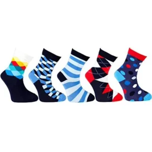 socks n socks - boys' - girls' 5-pairs luxury cotton funky fashion cool colorful designer fun socks - small