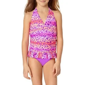 Op Girls' Cheetah Print One Piece Swimsuit