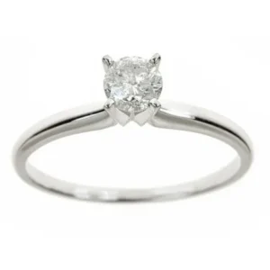 1 Carat T.W. Round White Diamond 14kt White Gold Solitaire Ring, IGL certified