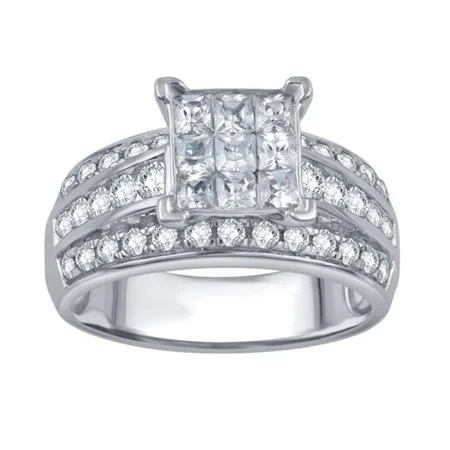 1-1/2 Carat T.W. White Diamond 10kt White Gold Bridal Ring