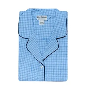Bill Baileys Sleepwear Mens Broadcloth Woven Nightshirt Sleep Shirt (Mdium, Blue Plaid)