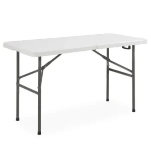 Best Choice Products 4ft Indoor Outdoor Portable Folding Plastic Dining Table for Picnic, Party, Camp w/ Handle, Lock