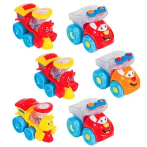 Best Choice Products Set of 6 Wind Up Rattle Toy Cars and Trains - Multicolor