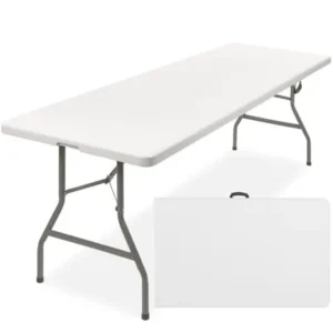 Best Choice Products 8ft Indoor Outdoor Portable Folding Plastic Dining Table w/ Handle, Lock for Picnic, Party, Camping