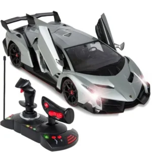 Best Choice Products 1/14 Scale Remote Control Car Lamborghini Veneno w/ Gravity Sensor, Engine Sounds, Lights - Silver