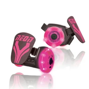 Neon Street Rollers LED Heel Wheels Pink Clip on Skates for Kids Age 5+