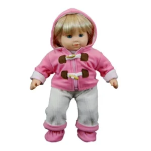 The Queen's Treasures 15 Inch Baby Doll Clothes, Pink & Cream Overalls, Shirt, Jacket & Shoes Outfit Compatible with American Girl Bitty Baby & Twins