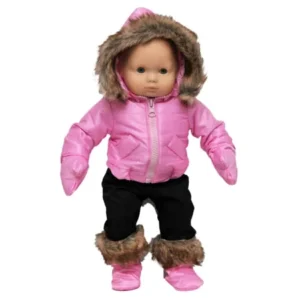 The Queen's Treasures 15 In Baby Doll Clothes, 6pc Pink Winter Jacket, Pants, Boots, Mittens Doll Clothing . Compatible with American Girl Bitty Babies And Bitty Twins
