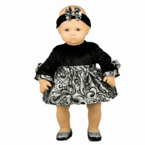 The Queen's Treasures 15 Inch Baby Doll Clothes, Party Dress & Headband Outfit, Compatible with American Girl's Bitty Baby & Twins