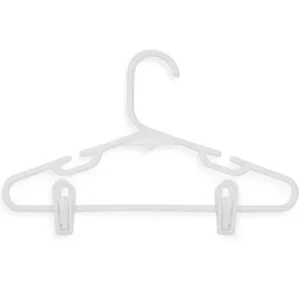 Honey Can Do Kid's Tubular Clothes Hangers with Clips, White (Pack of 18)