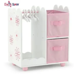 18 Inch Doll Storage Clothes Open Wardrobe Furniture Fits 18" American Girl Dolls - Includes Hangers for Doll Clothes & Dresses