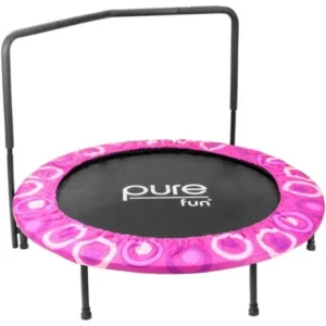 Pure Fun Super Jumper Kids 48-Inch Trampoline, with Hand Rail, Pink