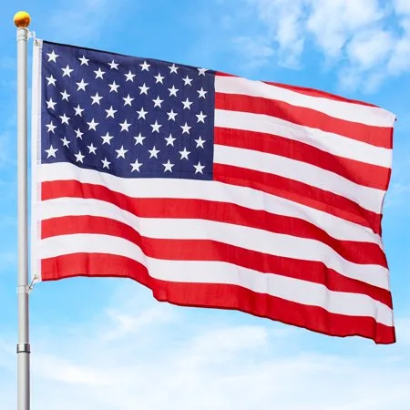 Best Choice Products 25ft Telescopic Aluminum Flagpole w/ American Flag and Gold Ball - Multicolor