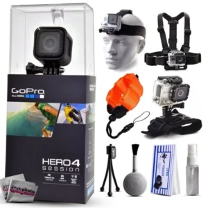 GoPro Hero 4 HERO4 Session CHDHS-101 with Headstrap + Chest Harness Mount + Wrist Glove Strap + Floaty Bobber + Mini Tripod + Cleaning Kit