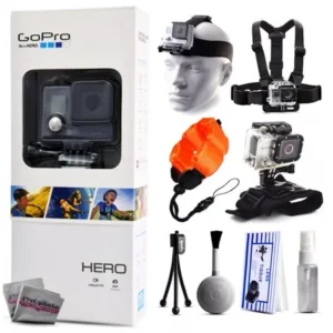 GoPro HERO Action Camera CHDHA-301 with Headstrap + Chest Harness Mount + Wrist Glove Strap + Floaty Bobber + Mini Tripod + Cleaning Kit
