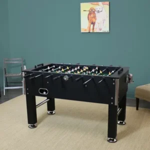 Sunnydaze 55 Inch Durable Foosball Table with Drink Holders, Sports Arcade Soccer for Game Room, Indoor or Outdoor Use