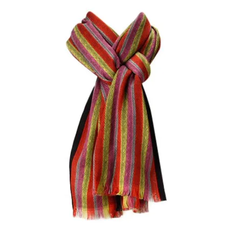 Amtal Women Multi Color Stripes Design Pashmina Shawl Oblong Casual Soft Scarf