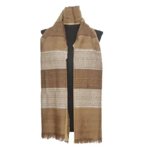 Amtal Women Block Stripes Design Warm Cozy Winter Pashmina Heavy Scarf Shawl