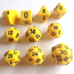 10 Unusual Dice Set Approved for Use with Freeblades - Yellow