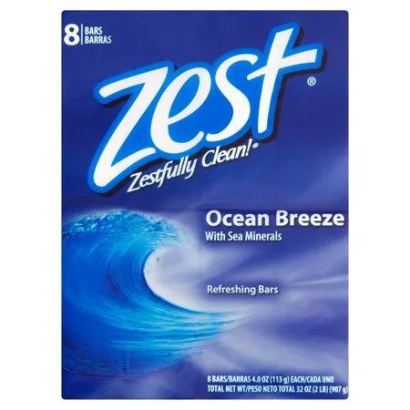 Zest Zestfully Clean! Ocean Breeze Refreshing Bar Soap, 4.0 oz, 8 count