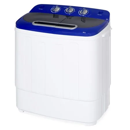 Best Choice Products Portable Compact Mini Twin Tub Washing Machine and Spin Cycle w/ Hose