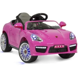 Best Choice Products 12V Sports Car Style w/ Hydraulics, Remote Control, 2 Speeds, LED Lights for Kids- Pink