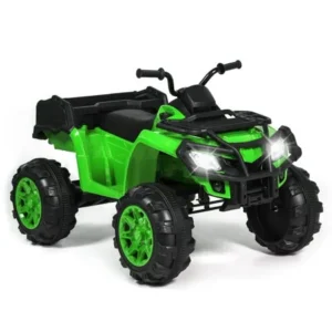 Best Choice Products 12V Kids Powered ATV Quad 4-Wheel Ride On Car w/ 2 Speeds, Spring Suspension, MP3, Storage - Green