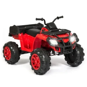 Best Choice Products 12V Kids Powered ATV Quad 4-Wheel Ride On Car w/ 2 Speeds, Spring Suspension, MP3, Storage - Red