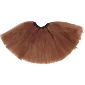 Little Girls Brown Satin Elastic Waist Ballet Tutu Skirt 2-8Y