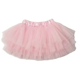 Little Girls Light Pink Satin Elastic Waist Triple Layer Ballet Tutu Skirt 2-8Y