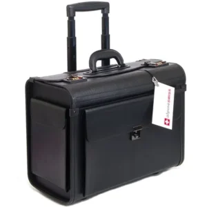 AlpineSwiss 19" Wheeled Briefcase Rolling Case Sales Sample Pilot Lawyer Attache