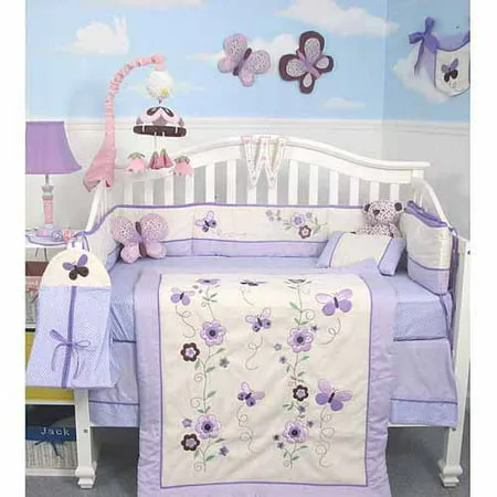 Soho Lavender Flower Garden Baby Nursery Bedding Set