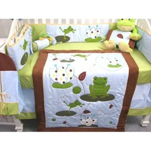 Dancing Froggies Baby 14 Piece Crib Nursery Bedding Set