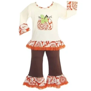 Annloren Girls Boutique Autumn Pumpkin Patch Shirt Pants Outfit 7-10