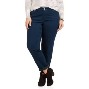 Just My Size Women's Plus-Size Slimming Classic Fit Straight-Leg Jeans With Tummy Control, Regular and Petite Lengths