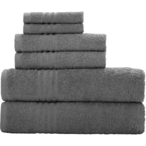 Mainstays Essential True Colors Bath Towel Collection, 6-Piece Set