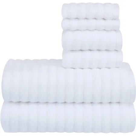 Mainstays Performance Texture 6-Piece Towel Set - Arctic White