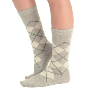 Womens Cashmere Blend Crew Socks 8 Color Options Argyle Socks Made In USA
