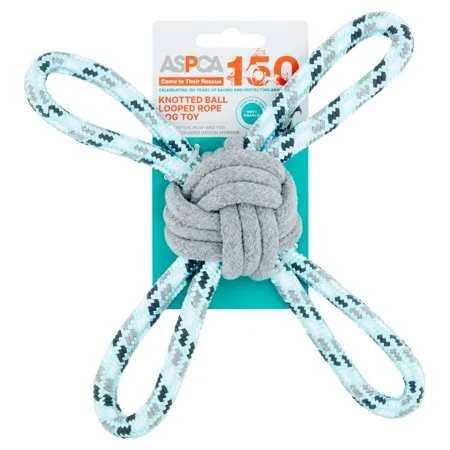 ASPCA Blue Knotted Ball Looped Rope Dog Toy
