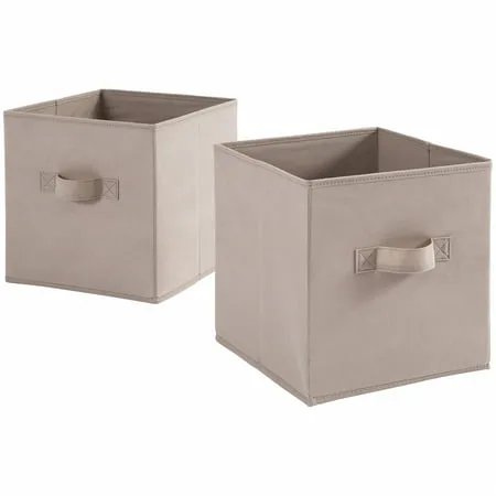 Mainstays Collapsible Fabric Cube Storage Bins (10.5" x 10.5"), Set of 2, Multiple Colors