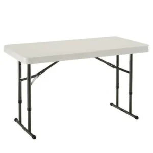 Lifetime 4' Adjustable Folding Table, Almond, 80161