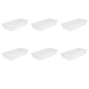 Sterilite, 41 Qt./39 L Storage Box, Walmart White, Case of 6