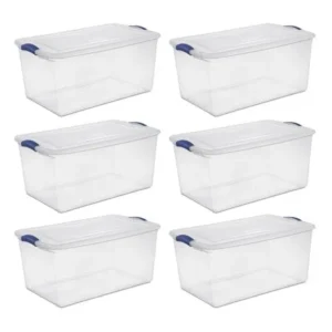 Sterilite 66 Qt. Latch Box Stadium Blue Case of 6