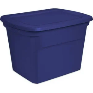 Sterilite 18 Gallon Tote Box, Bright Navy (Available in Case of 8 or Single Unit)