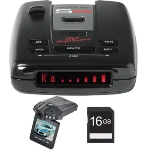 "Escort Passport S55 High Performance Radar and Laser Detector with DSP with Bundle Includes, Xtreme Automotive HD DVR IR Night Vision HD Dash Camera w/ 2.4"" LCD & 16GB SDHC High Speed Memory Card"