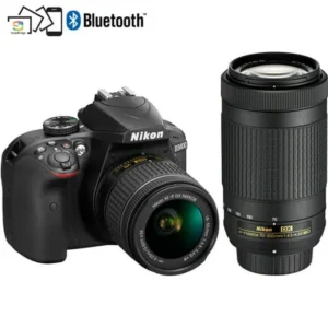 Nikon D3400 24.2MP DSLR Camera with AF-P 18-55 VR and 70-300m Lenses (1573B) - (Certified Refurbished)